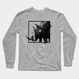 Rhino Mountain - Black Long Sleeve T-Shirt